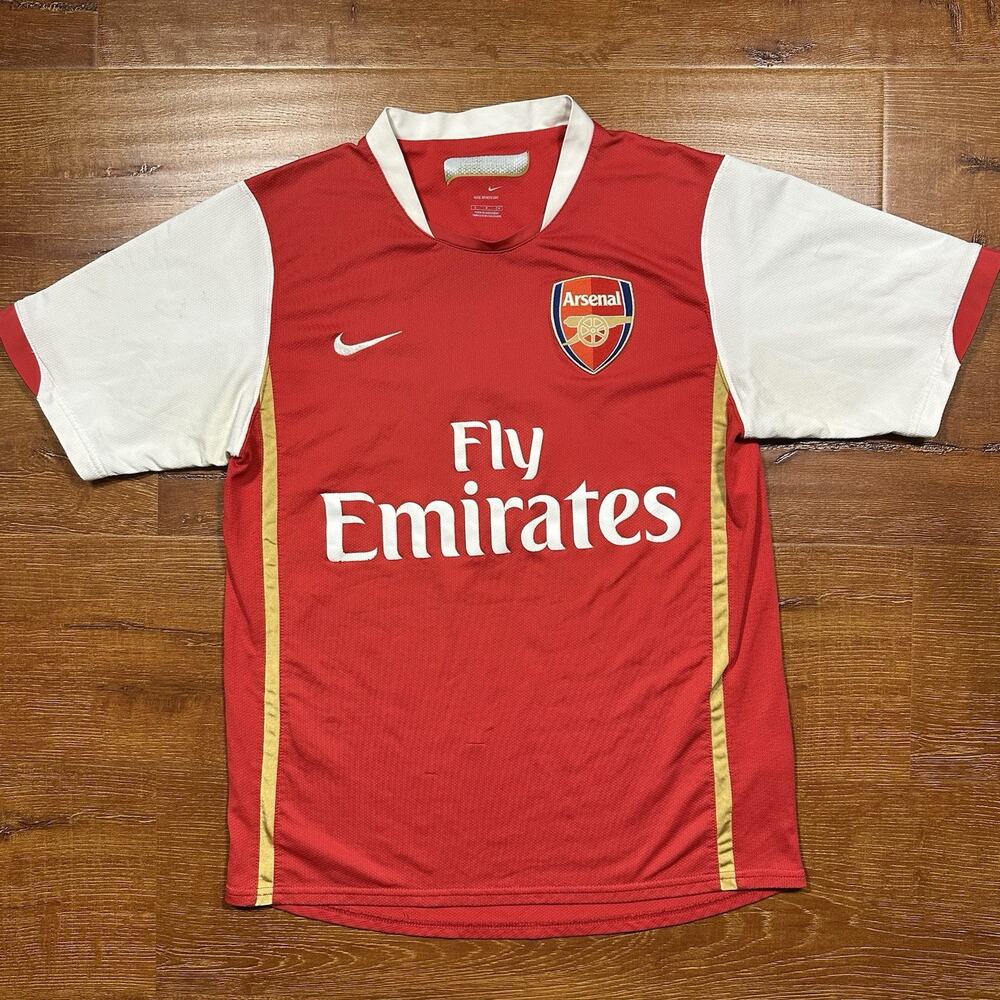 Nike Arsenal Soccer Jersey Mens S Red Short Sleeve Futbol 2006 Vieira #4 Rare
